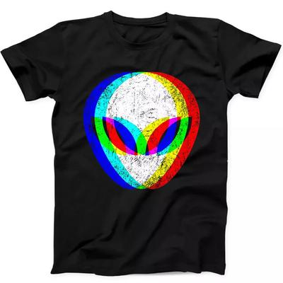 Alien Kopf Trippy Techno Rave Edm Musik Lustiges Geschenk T-Shirt Schwarz 389