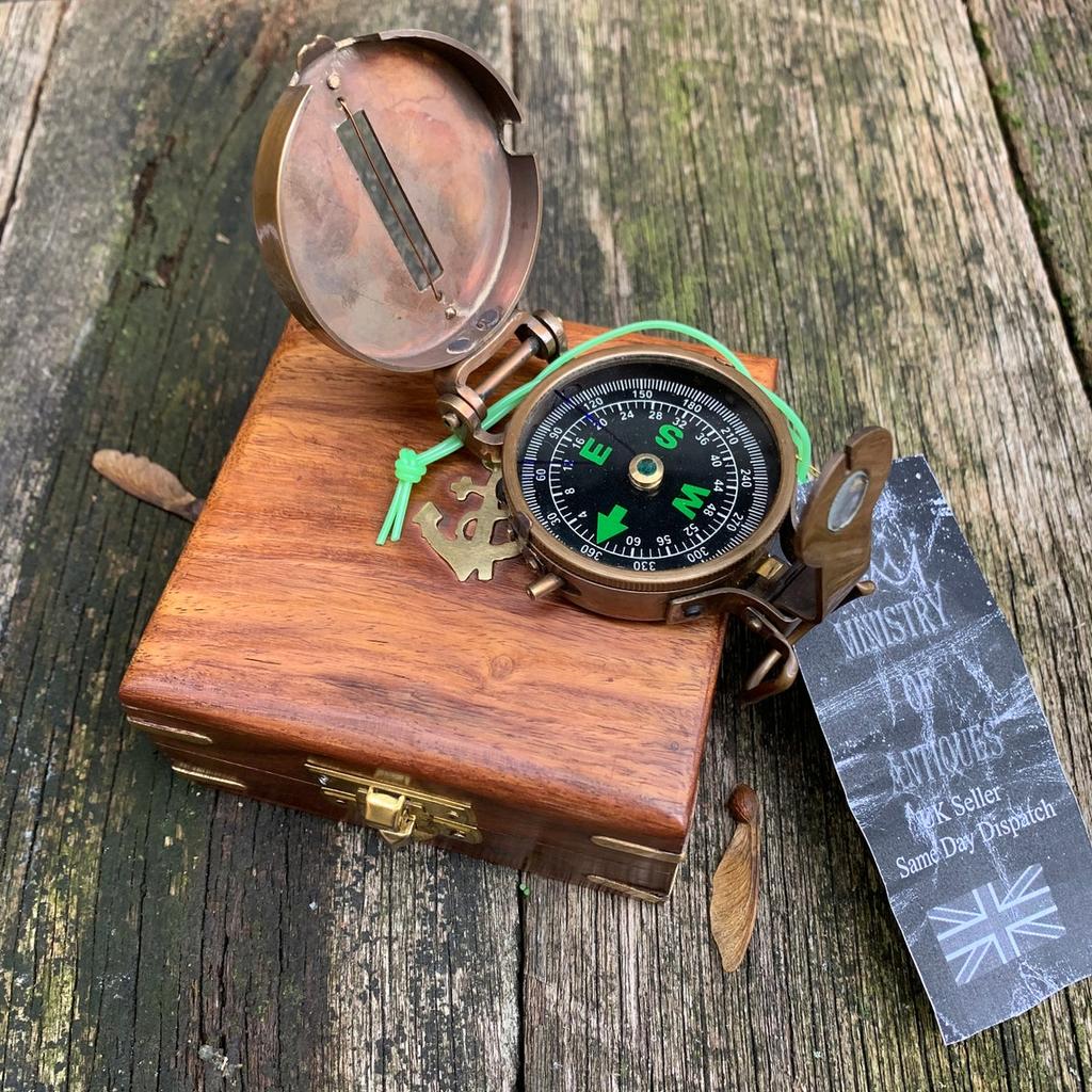Soldiers Military Thumb Compass Vintage Brass WW2 1940 Navigation World War II
