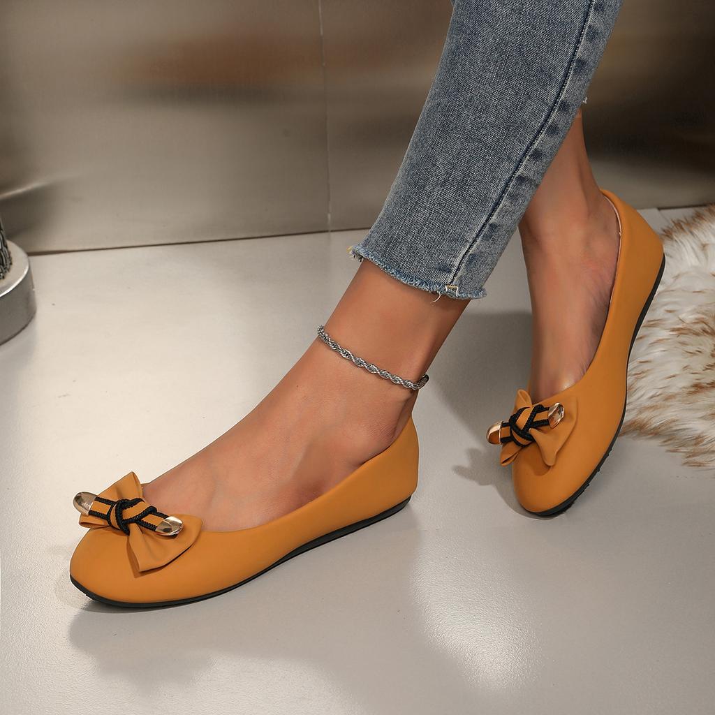 Fashion Summer New Fashionable Versatile Flat Shoes Butterfly Bow Shallow Mouth Elegant Simple Women's Shoes