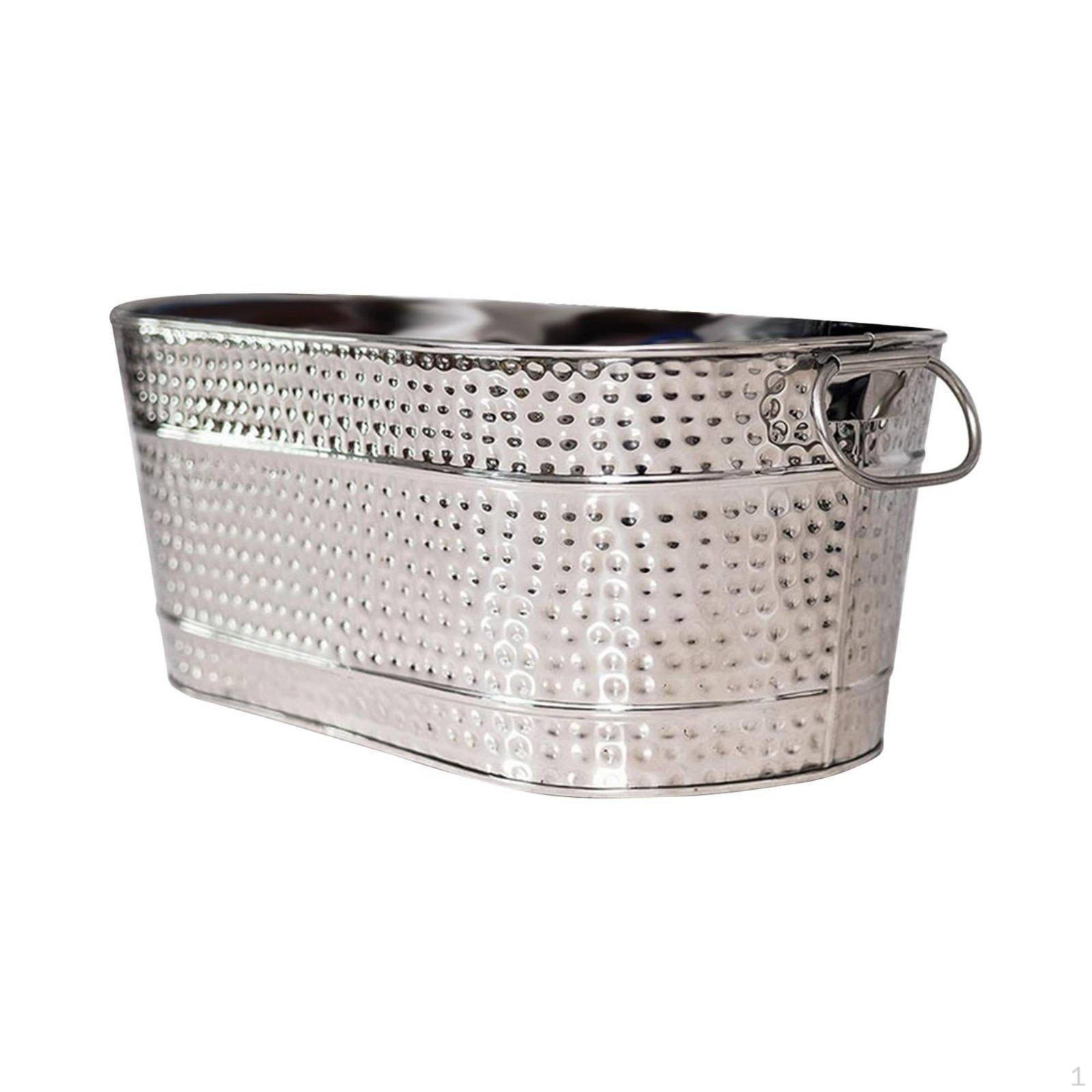 Beverage Tub Bucket Large Capacity Galvanized Ice Easy to Clean Champagne Chiller for
