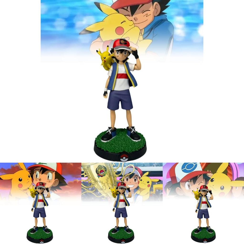 Niedliche Pikachu- und Ash-Figur, Sammlerstück, PVC-Modell, perfekt als Geschenk und Dekoration