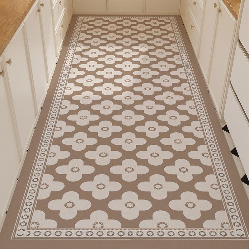 Kitchen Floor Mat Waterproof Oil-proof Foot Mats Pvc Leather Non-slip Carpet Long Rug Spring Retro Style  Home Decoration Rugs