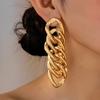 A Pair of Fashionable Women's Earrings, Exaggerated Geometric Irregular Metal Earrings, Large Dangle Earrings, Jewelry Gift, Suitable for Daily Wear