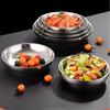 New Thickened 304 Stainless Steel Plate Round Shape Silver Color Stainless Steel Bowls Flat Bottom Food Containers Dishware