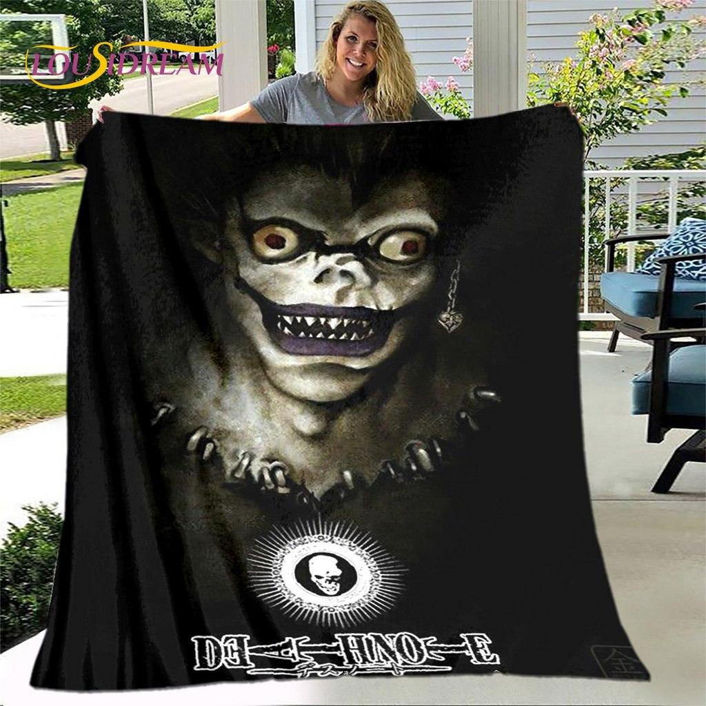 Anime Death Note Skräck Tecknad filt, Flanellfilt Slängfilt, Mjuk varm filt för Vardagsrum Sovrum Sängar Soffgåva