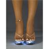 Eilyken Fashion PVC Transparent Crystal Women Slippers Sexy Stiletto Heels Nightclub Wedding Stripper Shoes Zapatos De Mujer