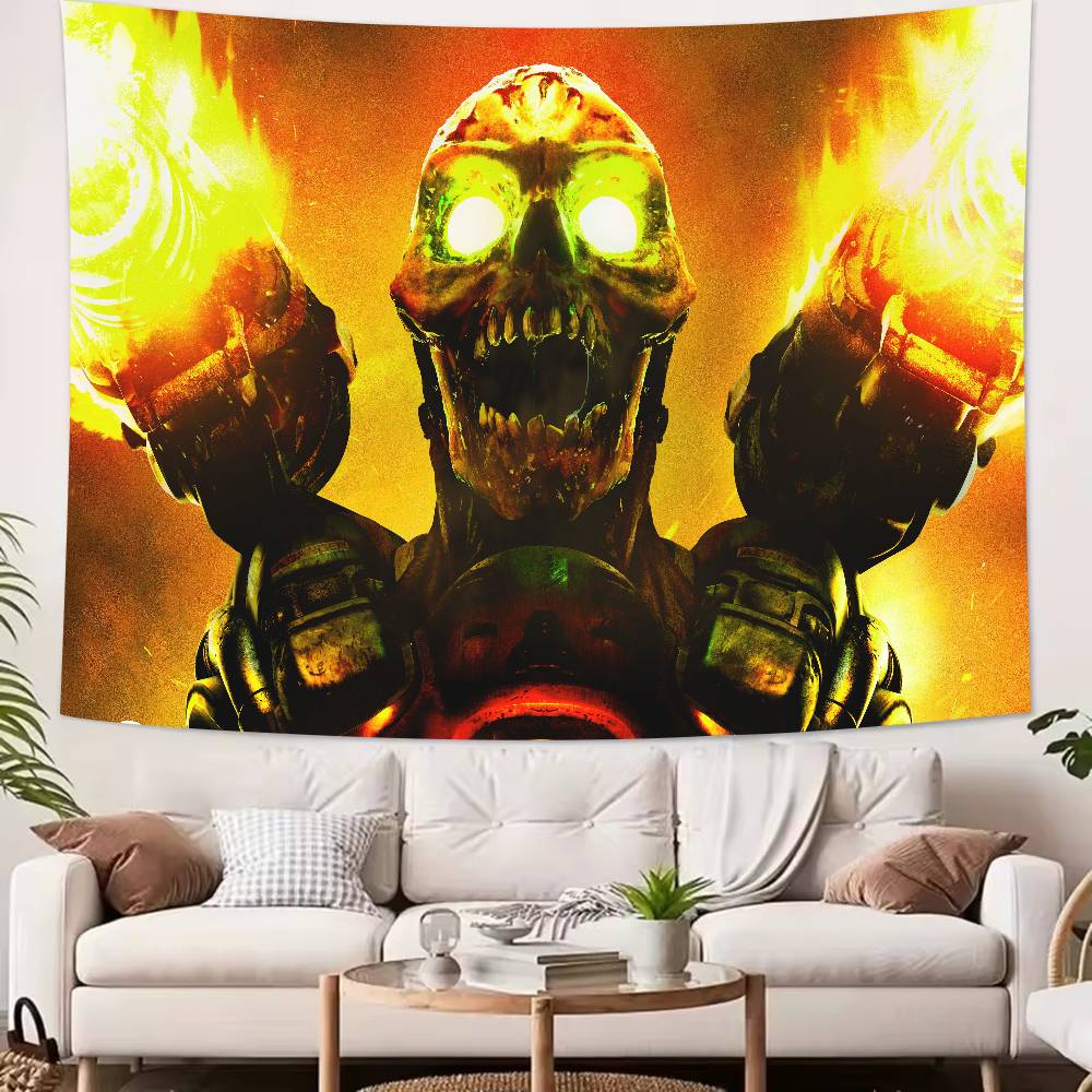 Large Cool FPS Video DDoomS Gaming Tapestry Popular Room Decoration Wall Tapestry Art Room Home Decor Wall Art Decor