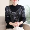 Stylish Knitted Sweater for Middle-Aged and Elderly Women – Plus Velvet Warm Winter Pullover for 50-Year-Olds