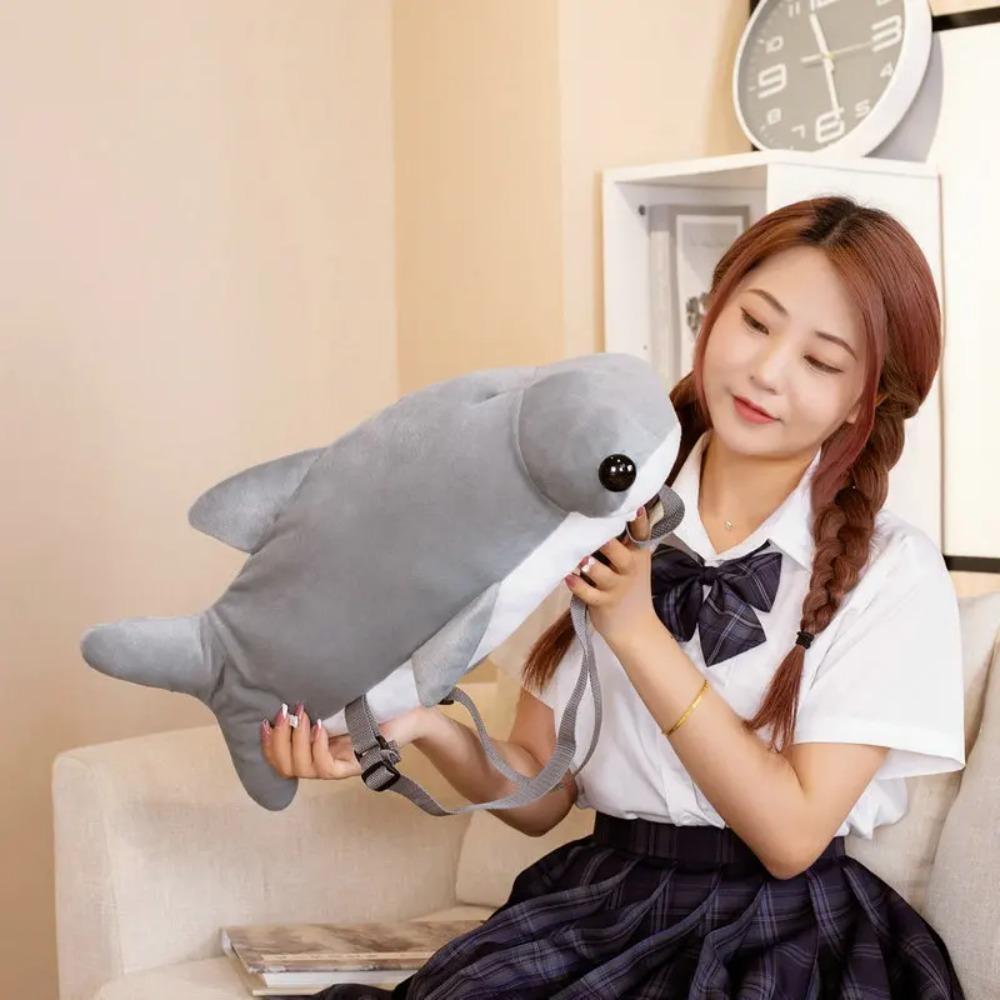 New 1pc 55cm Plush Hammerhead Shark Backpack Toys Simulation Shark Dolls Stuffed Soft Student Backpack Gift