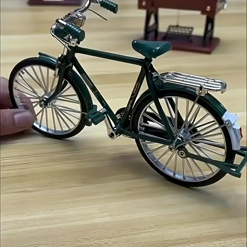 Kit Modelo de Bicicleta Vintage - Conjunto Miniatura de 51 peças com Inflador e Estojo, Liga de Alumínio, Presente de Colecionador e Decoração.