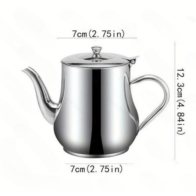 

Commercial Stainless Steel Oil Dispenser | Grease Filter & Easy-Pour Spout for Condiments - Restaurant & Home Kitchen Rustproof срібний