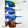4pcs Men's Eyeglasses Decoration Large Frame Trendy Unisex Style