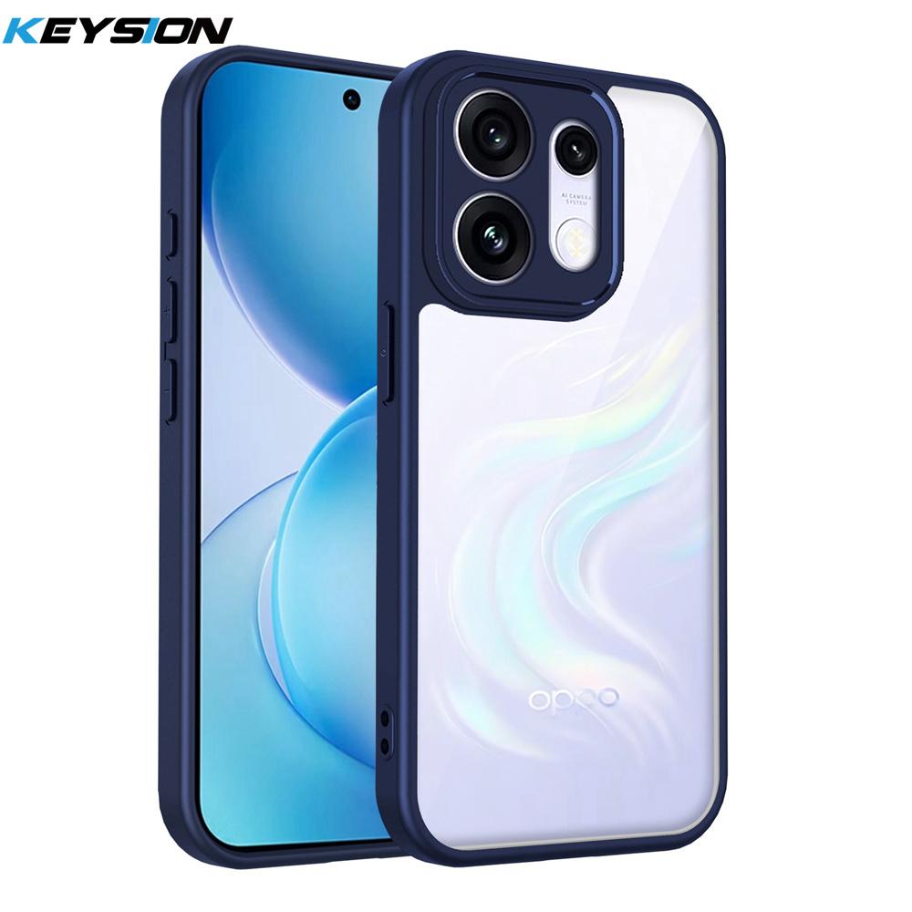 KEYSION Transparent Phone Case for OPPO Reno16 Pro 5G Soft Silicone+PC HD Clear Shockproof Phone Back Cover for OPPO Reno16 F 5G