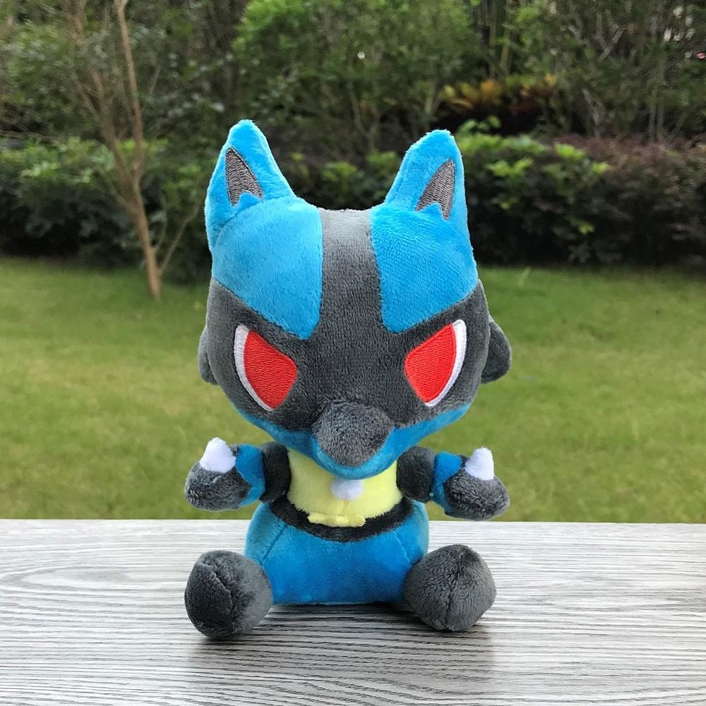 Plush Shiny Lucario Riolu Fit Cartoon Stuffed Toys Soft Doll Halloween Xmas Gifts