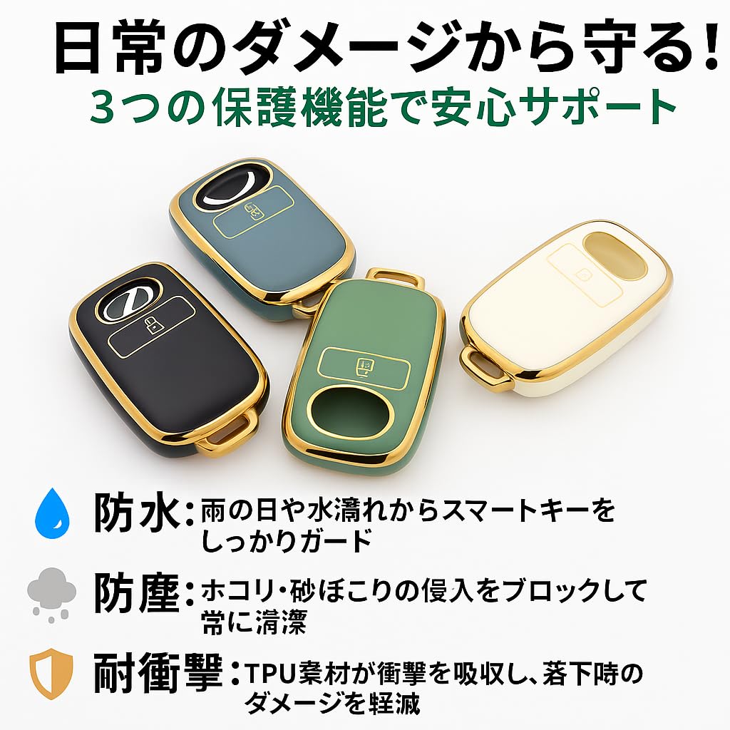 Tochi Wish Smart Key Case Universal Toyota Rise Daihatsu Tanto Rocky TPU Key Cover Waterproof Lightweight