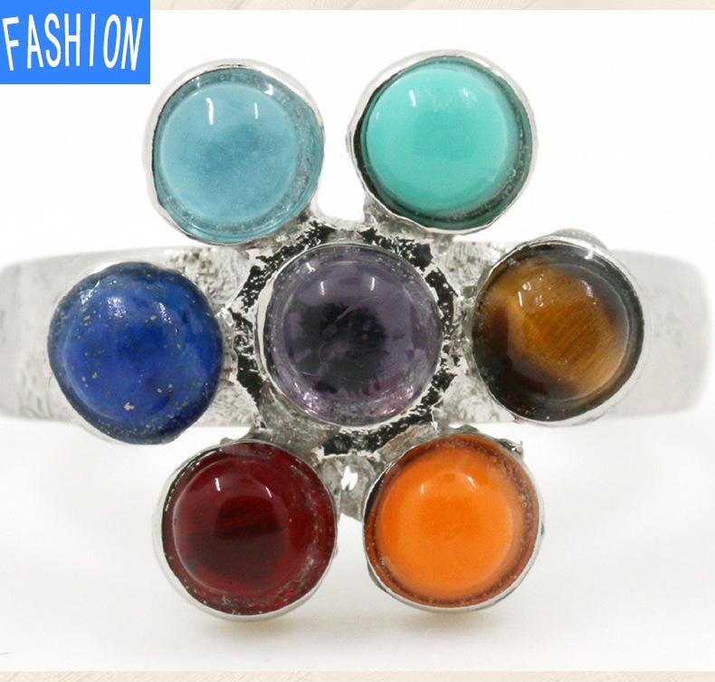 Natural Yoga Chakra Crystal Ring Simple Open Ring Jewelry