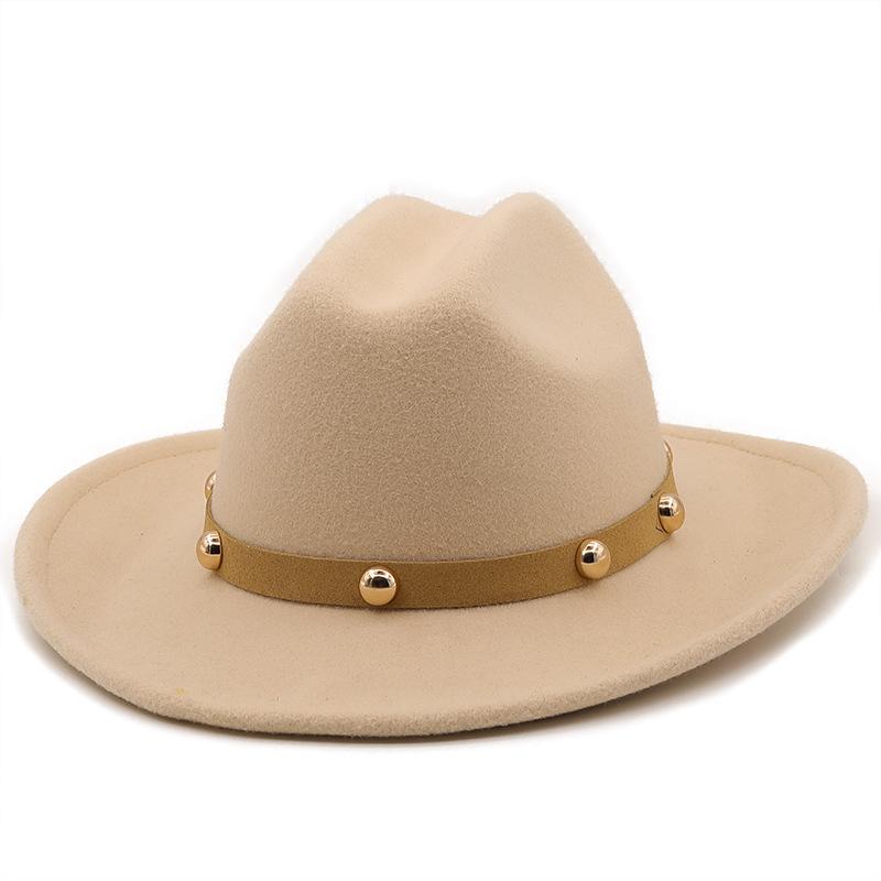 Wool Top Hat, European, American Autumn and Winter Retro Gentleman and Gentleman, Jazz, Flat Brim, Felt, Upturned Edge, Big Eaves Hat