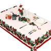 Christmas Tablecloth Winter Snowman Xmas Tree Wreath Design Rectangle Tablecloths Washable Fabric Table Cover