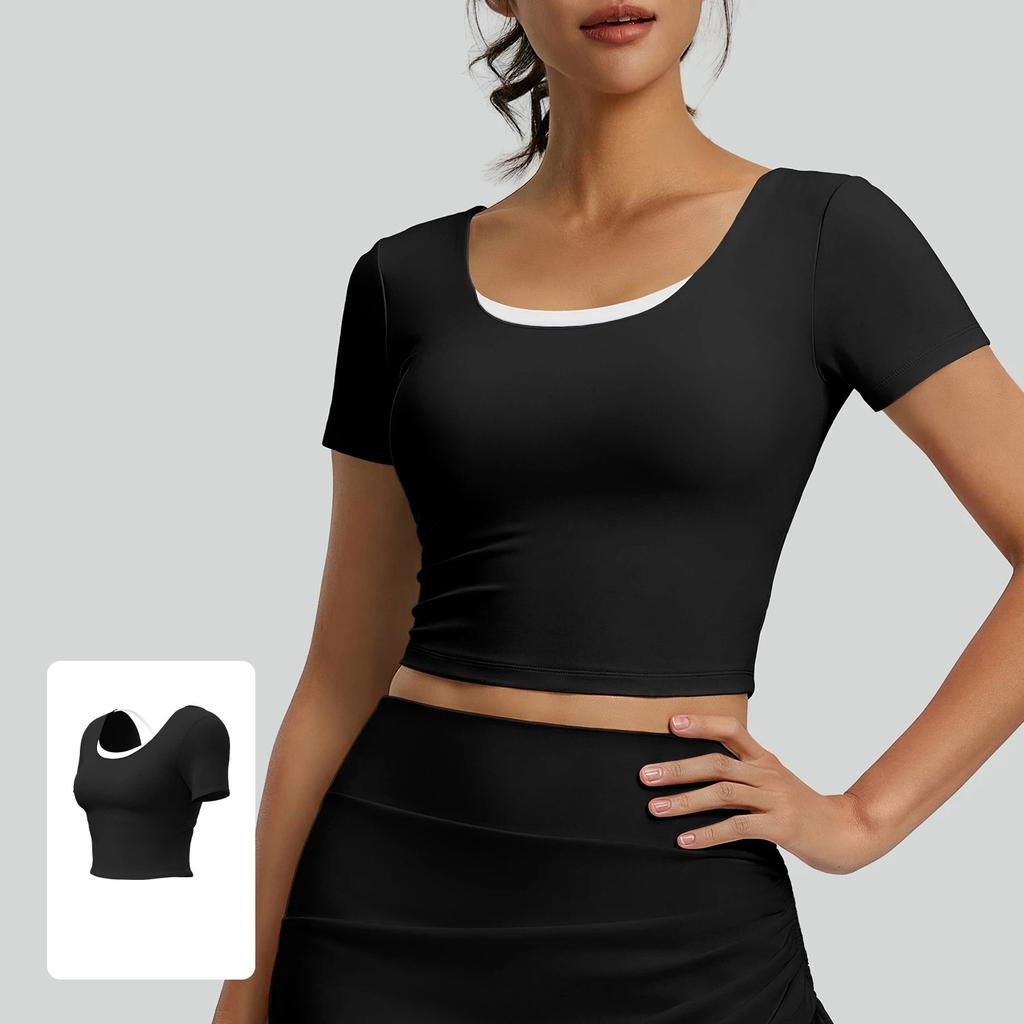 2026 New Summer Breathable Yoga Wear Tops Women Outdoor Running Sports Fitness Wear Short Sleeves