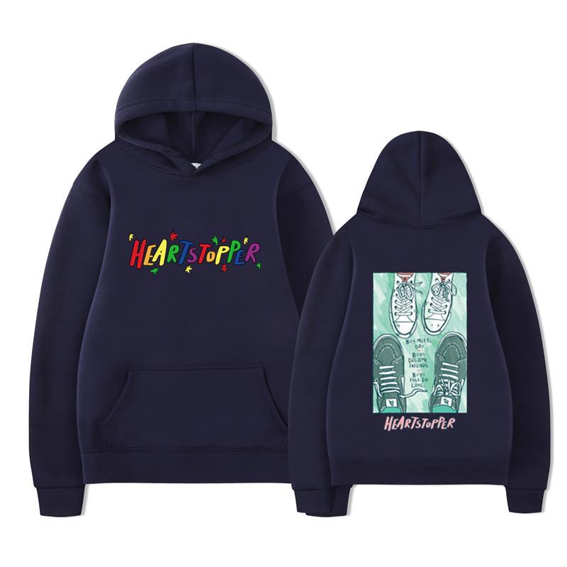 Heartstopper Rainbow Hoodie with Printed Men's and Women's Hoodies and Plush Hoodies for Loose Sports Printing