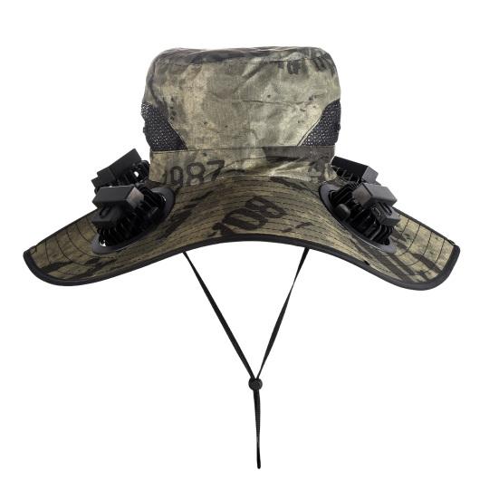 Sun Hat Unisex Ventilated Bucket Hat with Built-in Battery Panel Adjustable