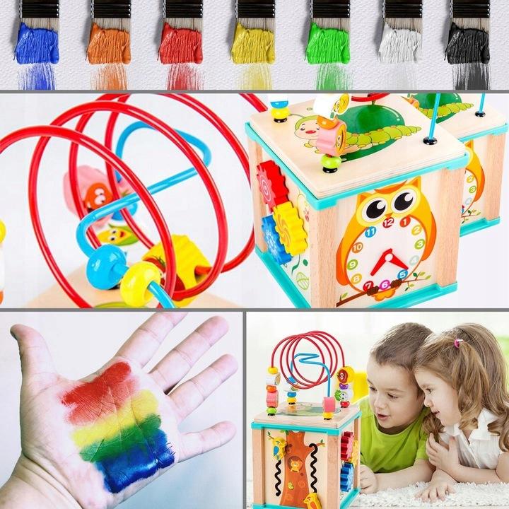 Kostra Edukacyjna Sorter Montessori Drewniany Interaktywny Z Labiryntem 5W1