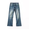 High Street Micro Flare Jeans Men's Casual Loose Retro Washed Drop Flop Pants