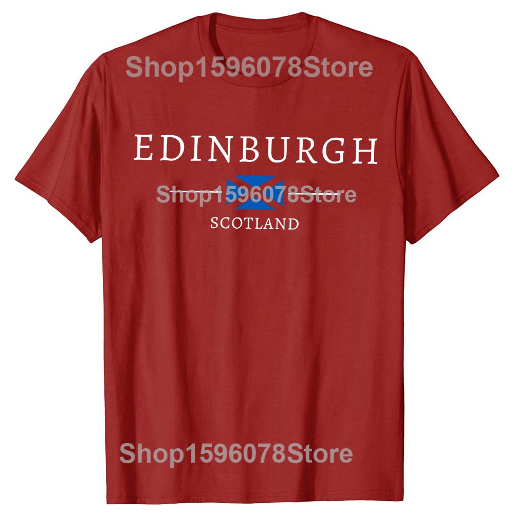 Edinburgh Scotland Tourist Souvenirs Best Friend T Shirts Men Humor Streetwear Tee Shirt Short Sleeve Unisex Loose Clothing