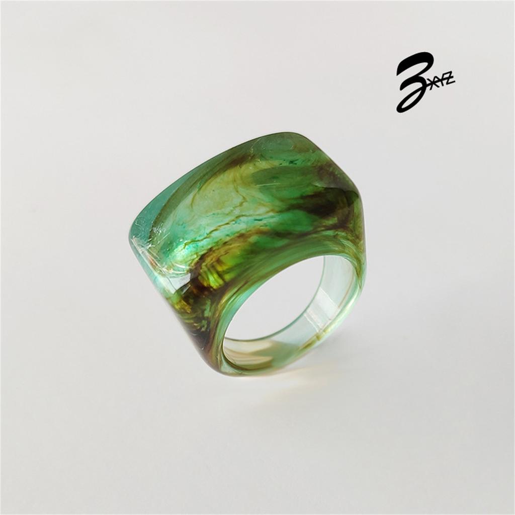 Hip Hop Farbiger Acrylring Retro Punk Damen Harzringe Charme Geometrischer Quadratischer Ring Persönlichkeit Einfachheit Ring Herren Femme