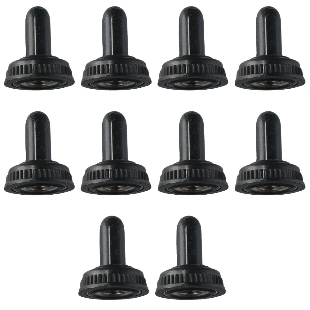10PCS Waterproof Black Electrical Switch Covers 6mm Rubber Waterproof Rubber Rocker Boot Switch Covers