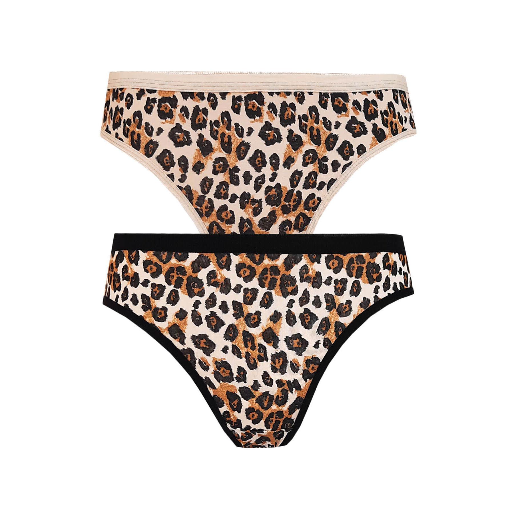 

2 шт. страстные женские леопардовые бикини сзади однотонные хлопковые трусики нижнее белье One Size чёрный