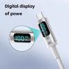 100W PD Fast Charging Cable USB-C to USB-C Cable 5A Nylon Braided with Real-Time LED Display OD4.0 High-Speed Data Cable