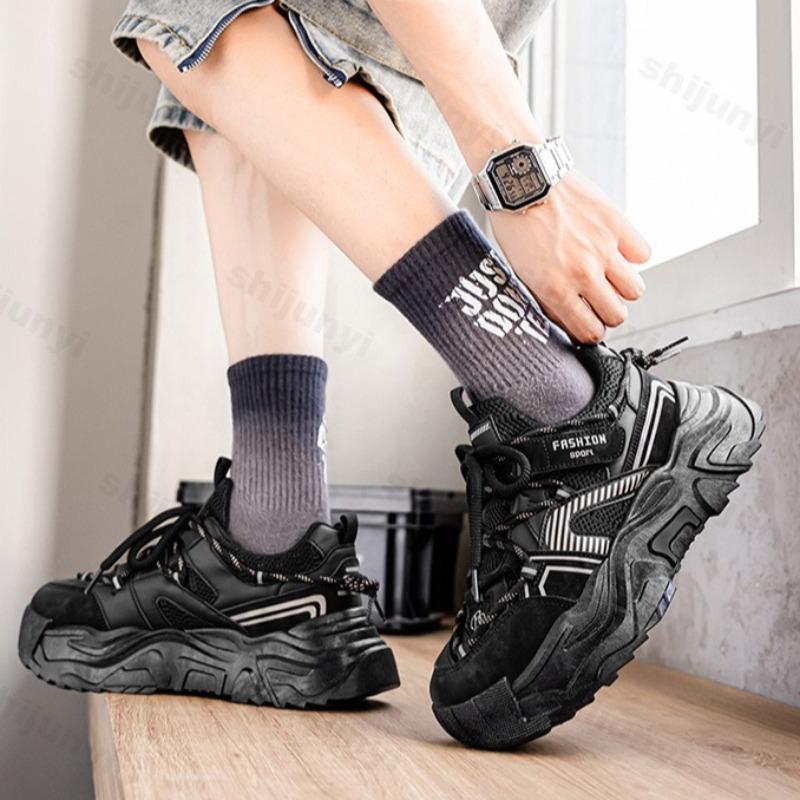 Fashion Men's Niche Mesh Breathable Casual Thixk Soled Shoes 2025 Autumn New Fashion Trend Versatile Comfortable Low Top Chunky sneakers