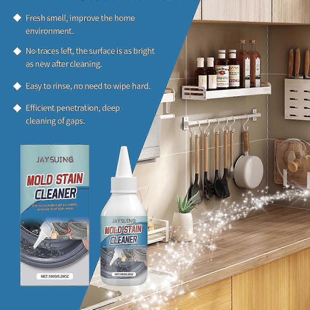 Leistungsstarker Gel-Schimmelentferner Tiefenwirksam, Langanhaltend Schwarzer Schimmel, Fleckenentfernung für Küchen-, Badezimmeroberflächen Sicher, Einfach zu bedienen, 150ml