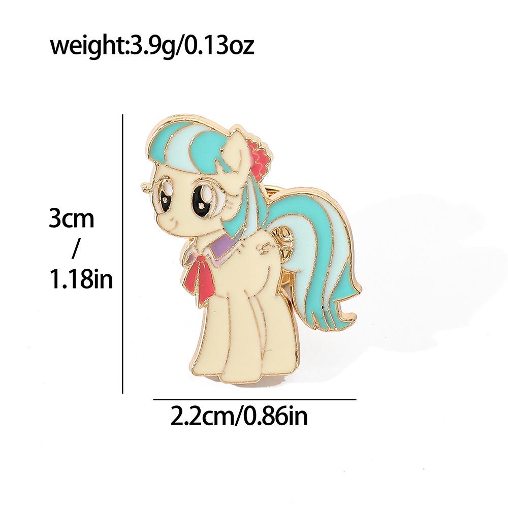 Europäische und amerikanische Charaktere, Metallabzeichen, Pony, Baoli-Legierungsbrosche, Einhorn-Pony-Form, Anstecknadel-Zubehör
