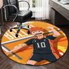 1 Stück Haikyuu Karasuno Hinata Shoyo #10 Runder Teppich - Bürostuhlmatte, Rutschfester Teppich für Heimdekoration, Geschenk, Geeignet für Büro, Wohnzimmer