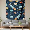 Colorful Space Rockets & Planets Design Patterned tapestry for bedroom and living room home decor