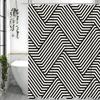 Black and White Stripe Interspersed Modern Shower Curtain, Bathroom Decorative Shower Curtain, Waterproof Shower Curtain with Ho