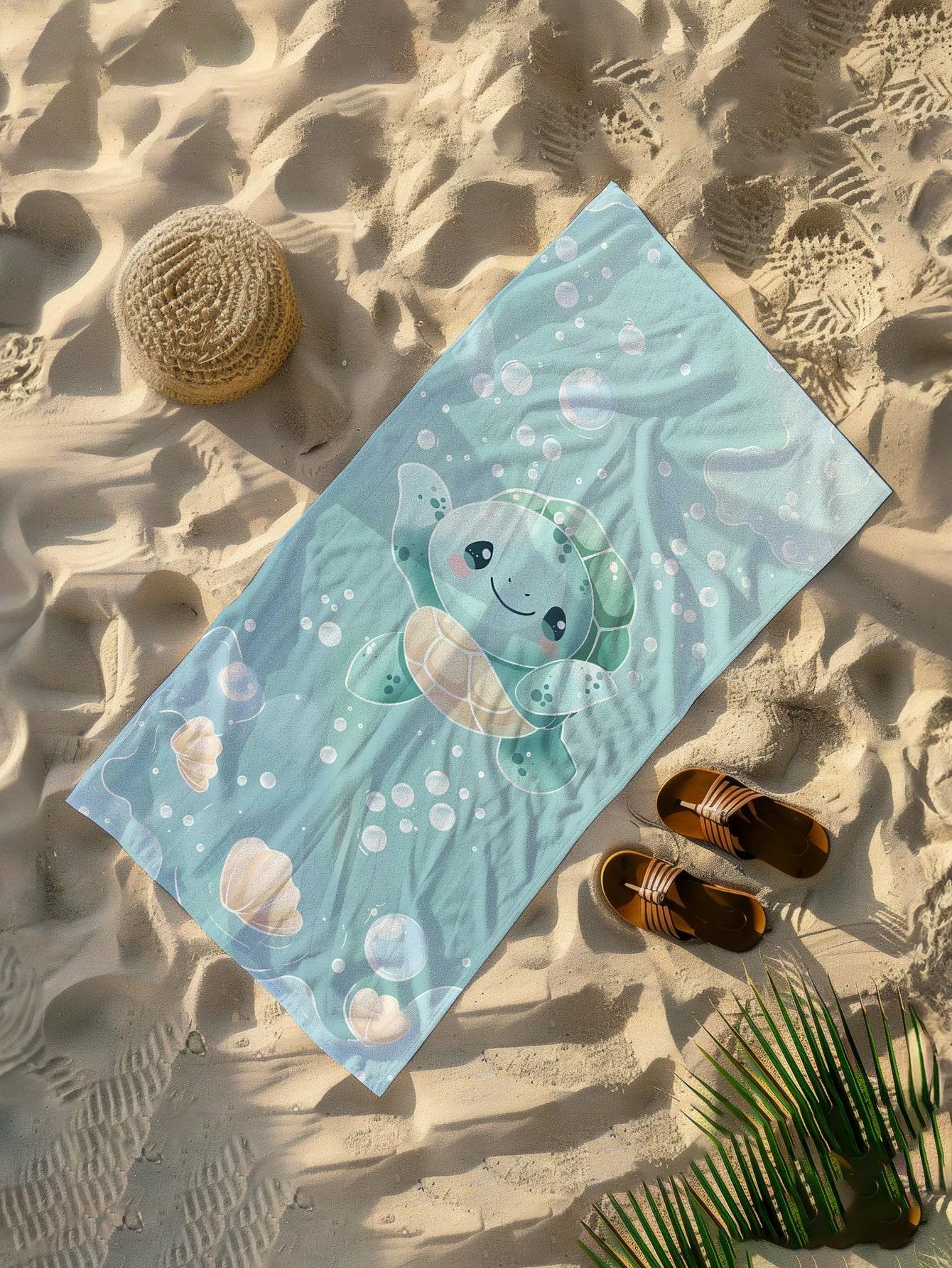 

mint green turtle beach towel, ultra-fine fiber, absorbent,quick drying beaches, swim pools, travel - children s adult towels W40*H60(CM)