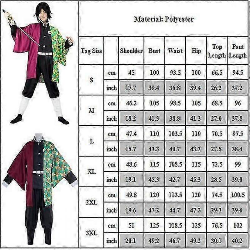 Demon Slayer Tomioka Giyuu Cosplay Outfit Halloween Party Costume Kimono Outfit Anime Role Play Suit