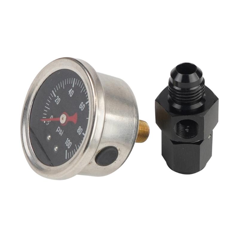 

Манометр топлива с фитингом отбора давления топлива 4AN, 0–100 фунтов на квадратный дюйм, черный циферблат 1–1/2 дюйма, центральное заднее крепление 1/8 дюйма NPT