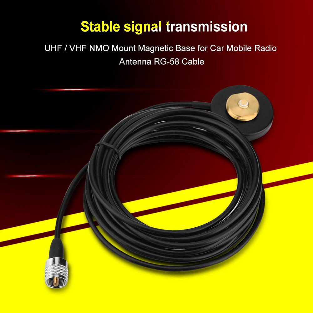 UHF  VHF NMO Mount Magnetic Base for Car Mobile Radio Antenna RG58 Cable