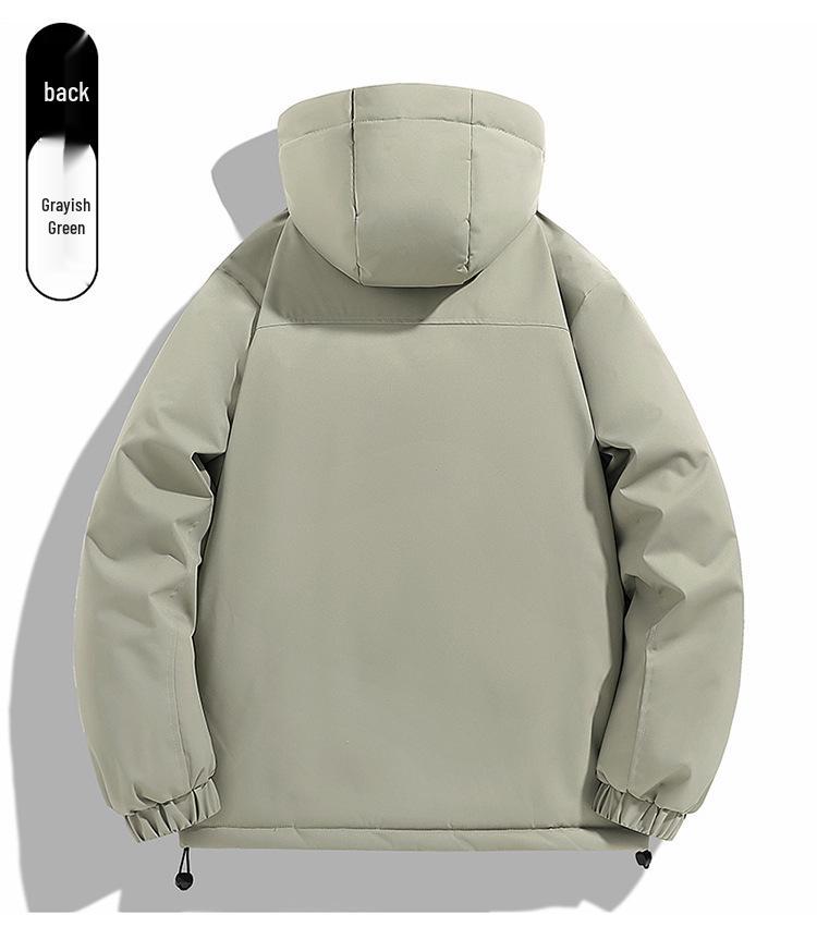 Men's Winter Graphene-Lined Hooded Jacket: Warm, Thick, Loose Fit for Outdoor Sports