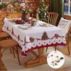 Christmas Rectangle Tablecloth Winter Waterproof Damask Floral Decorative Table Cloths Table Covers For Dinner Parties Holiday