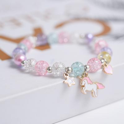 Makersland Cute Popcorn Beads Bracelet Friendship Glass Bracelets For Girls Star Moon Cloud Flower Jewelry Accessories