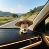Straw Hat Weirdly Cow Figurine Decorative Dashboard Ornament Desk Decor Figurine  Desk Decoration