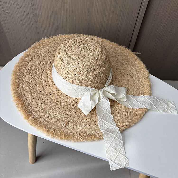 

Летняя соломенная шляпа Vacation Wind Beach Lafite с большими полями и бантом, солнцезащитная шляпа с защитой от ультрафиолета One Size