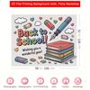 2D Classroom Welcome Background, Colorful School Supplies & Books Backdro