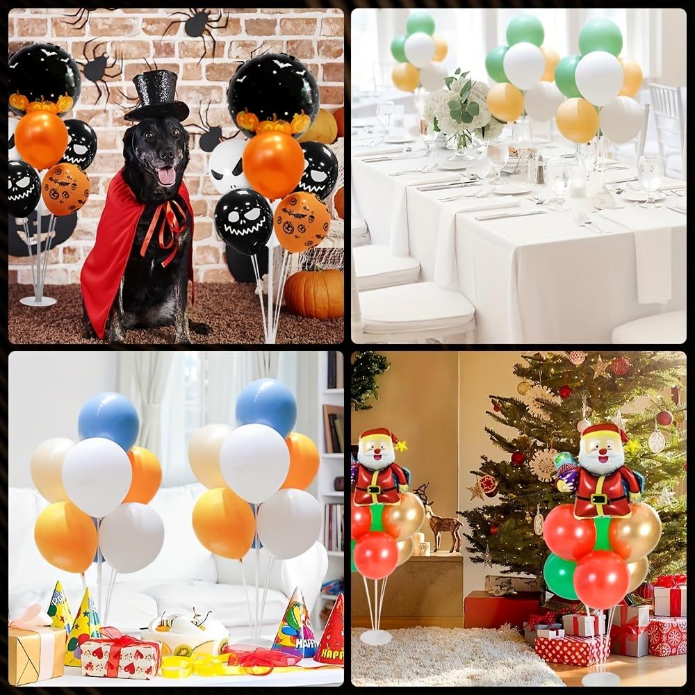 4Set Christmas Table Floating Birthday Balloon Stand Column Balloon Stand With Base Pole For Wedding Birthday Party Decoration