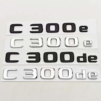 New 3D ABS Chrome Black Car Styling Logo C300e C300de Badge Rear Trunk Emblem Sticker Decals For Mercedes Benz C300e C300de W206